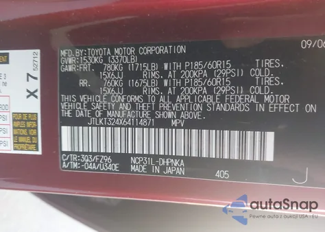 2006 Scion Xb z USA, uszkodzony, nr VIN JTLKT324X64114871